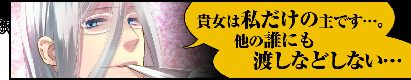 「貴女は私だけの主です…。他の誰にも渡しなどしない…」